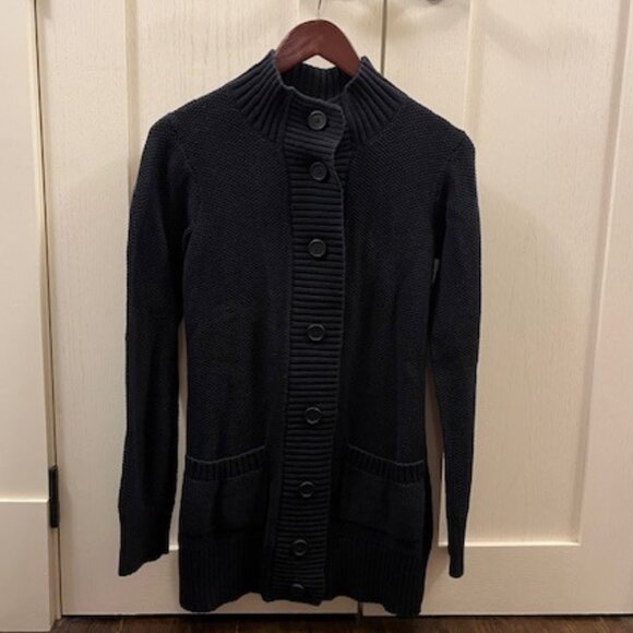 Like New Navy Fair Indigo Alpaca Cotton Long Sweater with Pockets - Picture 1 of 3